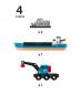 Preview: Brio World Eisenbahn Schiff Containerschiff mit Kranwagen 4 Teile 33534