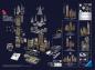 Preview: 540 Teile Ravensburger 3D Puzzle Bauwerk Harry Potter Hogwarts Astronomy Tower Night Edition 11551