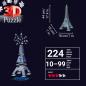 Preview: 216 Teile Ravensburger 3D Puzzle Bauwerk Glow in the Dark Eiffelturm 11591