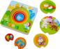 Preview: 5 Teile HABA Kinder Rahmen Holzpuzzle Kunterbunte Tierkinder 1303536001