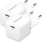 Preview: Intenso Ladegerät Power Adapter 30 Watt W30C GaN 1x USB-C für 1 Gerät weiß Doppelpack