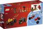 Preview: LEGO® NINJAGO® Verfolgungsjagd mit Kais Flitzer und Ras' Motorrad 103 Teile 71789