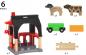 Preview: Brio World Eisenbahn Fahrzeug Tierscheune mit Heuwaggon 6 Teile 36012