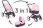 Preview: Smoby Spielzeug Rollenspiel Puppen 3in1 Puppenwagen Maxi Cosi Quinny pink 7600253117