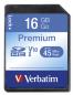 Preview: Verbatim SDHC Karte 16GB Speicherkarte Premium UHS-I Class 10