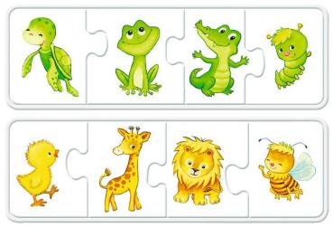 6 x 4 Teile Ravensburger Kinder Puzzle my first color puzzles Meine liebsten Tierkinder 03006