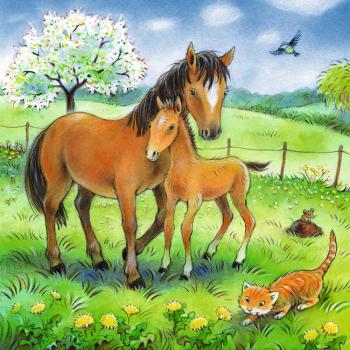 3 X 49 Teile Ravensburger Kinder Puzzle Tiere illustriert 08029