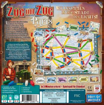 Days of Wonder Familienspiel Strategiespiel Zug um Zug Paris DOWD0035