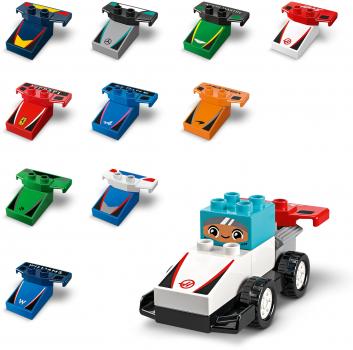 LEGO® DUPLO® F1® Team Rennautos mit Rennfahrern 70 Teile 10445