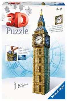 216 Teile Ravensburger 3D Puzzle Bauwerk Big Ben mit echter Uhr 12586