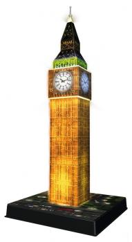 216 Teile Ravensburger 3D Puzzle Bauwerk Big Ben bei Nacht 12588