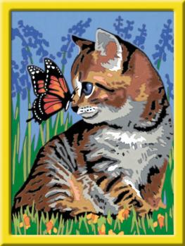 Ravensburger Malen nach Zahlen Classic Serie D Katze mit Schmetterling 28651