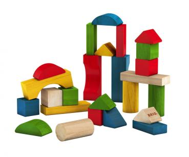 Brio Kleinkindwelt Holz Bausteine Bunte Holzbausteine 25 Teile 30114