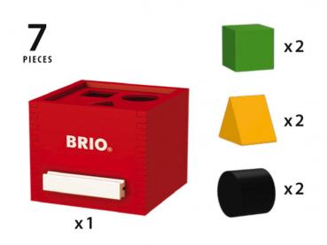 Brio Kleinkindwelt Holz Sortierbox Rote Sortierbox 7 Teile 30148