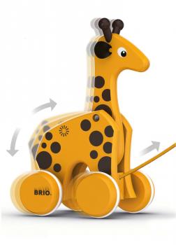 Brio Kleinkindwelt Holz Nachziehspielzeug Nachzieh Giraffe 30200