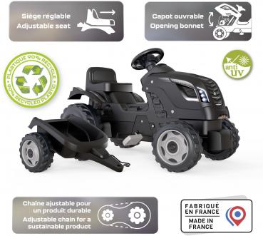 Smoby Outdoor Spielzeug Fahrzeug Traktor mit Anhänger Farmer XL schwarz 7600710131