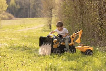 Smoby Outdoor Spielzeug Fahrzeug Traktor mit Anhänger Builder Max orange, schwarz 7600710304