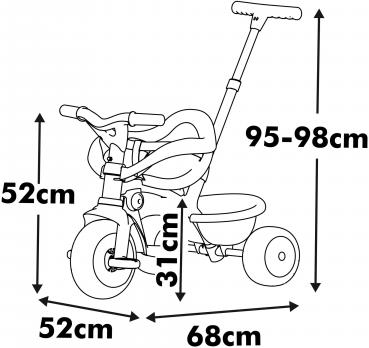 Smoby Outdoor Spielzeug Fahrzeug Dreirad Be Move Komfort beige 7600740418