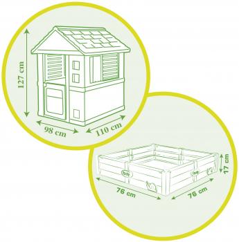 Smoby Outdoor Spielzeug Garten Spielhaus Square Haus mit Sandkasten 7600810728