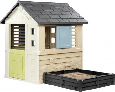 Smoby Outdoor Spielzeug Garten Smoby Life Square Haus mit Sandkasten 7600810740