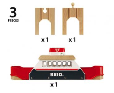 Brio World Eisenbahn Fähre Licht und Sound Fähre 3 Teile 33569