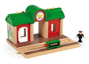 Brio World Eisenbahn Gebäude Sprechender Bahnhof 3 Teile 33578