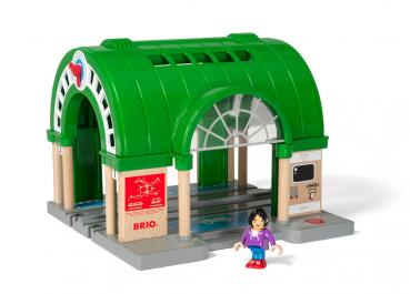 Brio World Eisenbahn Gebäude Neuer Hauptbahnhof mit Ticketautomat 2 Teile 33649