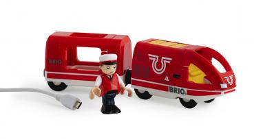 Brio World Eisenbahn Zug Roter Akku Reisezug 4 Teile 33746