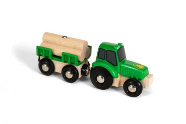 Brio World Eisenbahn Fahrzeug Traktor mit Holz-Anhänger 4 Teile 33799