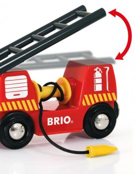 Brio World Eisenbahn Gebäude Große Feuerwehr-Station mit Fahrzeug 12 Teile 33833