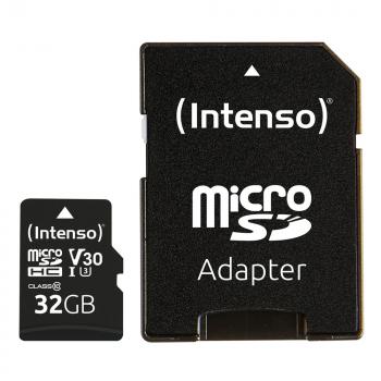 Intenso Micro SDHC Karte 32GB Speicherkarte UHS-I U3 4K professional 100 MB/s V30 Class 10