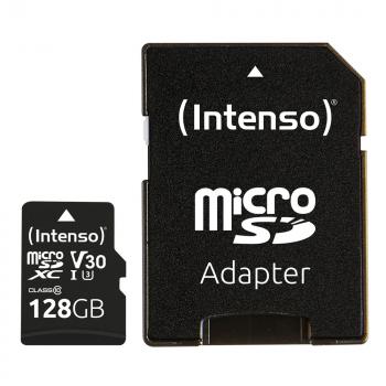 Intenso Micro SDXC Karte 128GB Speicherkarte UHS-I U3 4K professional 100 MB/s V30 Class 10