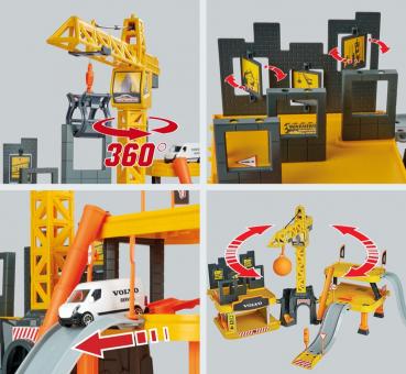 Majorette Spielwelt Baustelle Set Playsets Volvo Creatix Construction + 5 Volvo Fahrzeuge 212050032