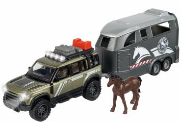 Majorette Spielzeugauto Pferdetransport Grand Series Land Rover Horse Carrier 213776000