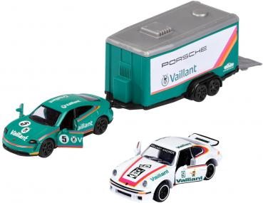 Majorette Spielzeugauto Set Car Porsche Taycan, 934 und Anhänger 212053111Q01