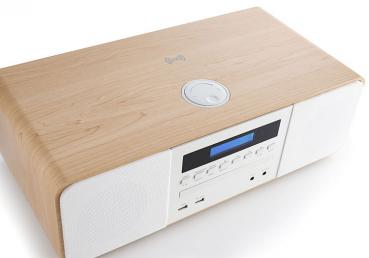 Thomson Bluetooth Kompaktanlage MIC201IBT USB MP3 Qi-Charger Radio Holz weiß TH368215