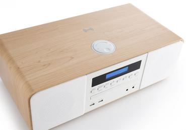 Thomson Bluetooth Kompaktanlage MIC201IDABBT USB MP3 Qi-Charger DAB+ Radio Holz weiß TH371697