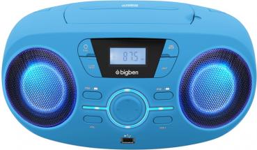 Bigben tragbarer CD Player CD61 blau USB MP3 FM Radio AUX-IN AU379310