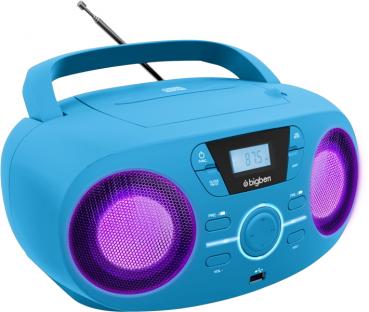 Bigben tragbarer CD Player CD61 blau USB MP3 FM Radio AUX-IN AU379310