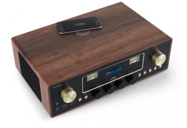 Thomson Bluetooth Kompaktanlage MIC256IDABBT USB MP3 Qi-Charger DAB+ Radio Holz braun TH380262