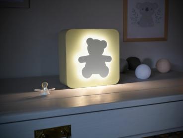 Bigben Bluetooth portabler Lautsprecher COLORLIGHT Misty Bär LED gelb AU385403