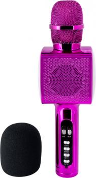 Bigben Bluetooth portabler Lautsprecher Party Mic Mikrofon Licht LED pink AU387063