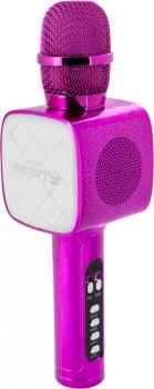 Bigben Bluetooth portabler Lautsprecher Party Mic Mikrofon Licht LED pink AU387063