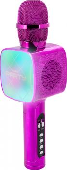 Bigben Bluetooth portabler Lautsprecher Party Mic Mikrofon Licht LED pink AU387063