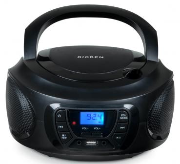 Bigben tragbarer CD Player CD62 schwarz Bluetooth USB MP3 FM Radio AU387278