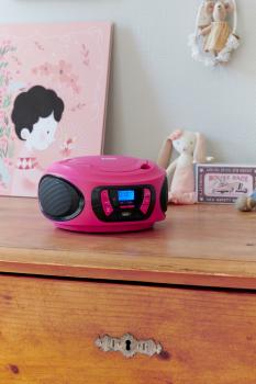 Bigben tragbarer CD Player CD62 pink Bluetooth USB MP3 FM Radio AU387292