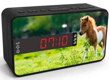 Bigben Kids Wecker RR16 Horses Pferde dimmbares Display inkl. 3 Frontblenden AU387391