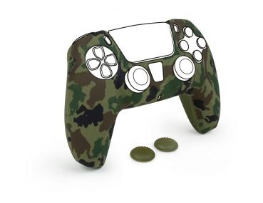 Bigben für Playstation 5 Controller Silicon Glove camo green inkl. 2 Thumb Grips BB006445