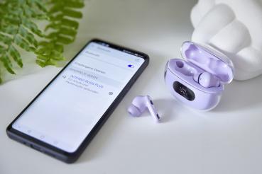 Intenso True Wireless Kopfhörer T313AE Bluetooth Buds Plus mit Akku lila