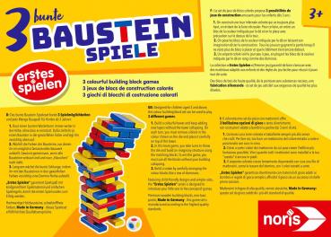 Noris Kinderspiel Geschicklichkeitsspiele 3 bunte Bausteinspiele 606012165